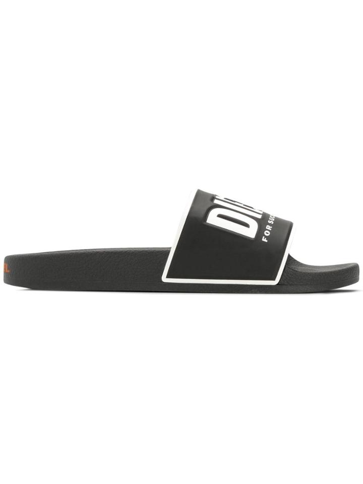 Diesel Logo Slides - Black