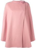 Ermanno Scervino Pom-pom Detail Cape, Women's, Size: 46, Pink/purple, Virgin Wool