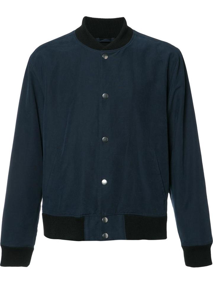 Paige Button Up Bomber Jacket, Men's, Size: Large, Blue, Cotton/nylon