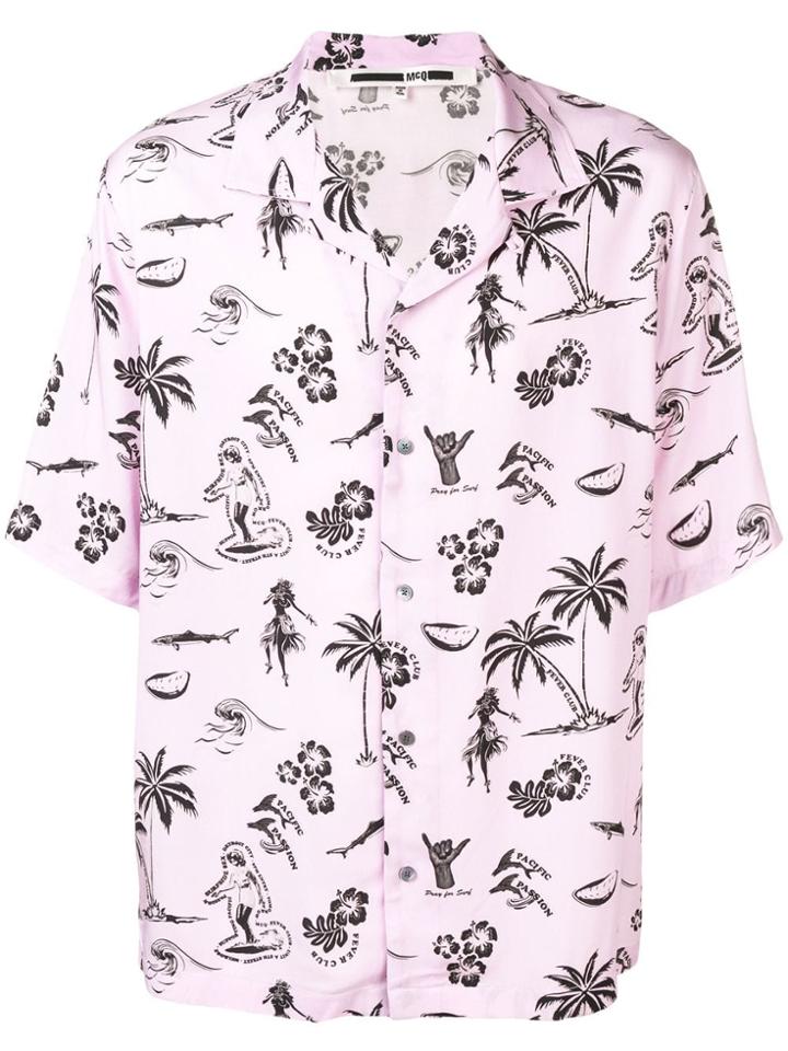 Mcq Alexander Mcqueen Printed Shortsleeved Shirt - Pink