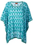 Missoni - Patterned Knit Tunic - Women - Polyester/cupro/rayon - S, Blue, Polyester/cupro/rayon