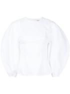 A.w.a.k.e. Ballon Sleeves Blouse, Women's, Size: 34, White, Cotton/polyester/polyurethane