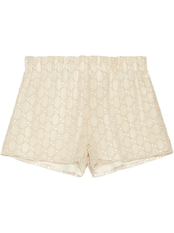Gucci Gg Macramé Shorts - White