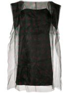 Toga Rose Print Tulle Dress - Black
