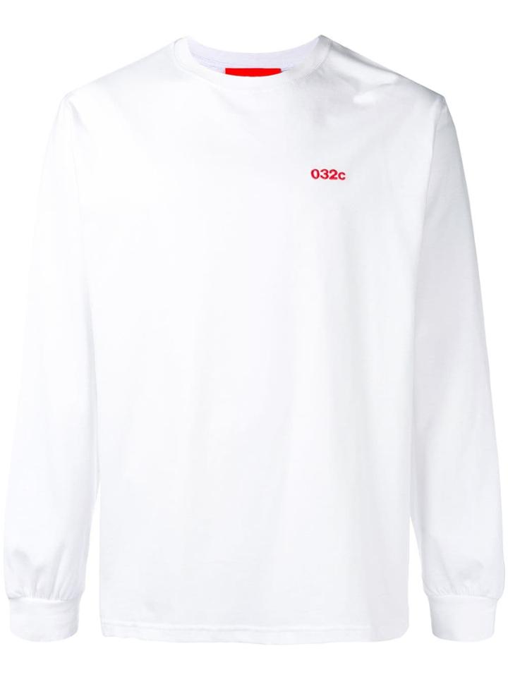 032c Contrast Logo Sweatshirt - White