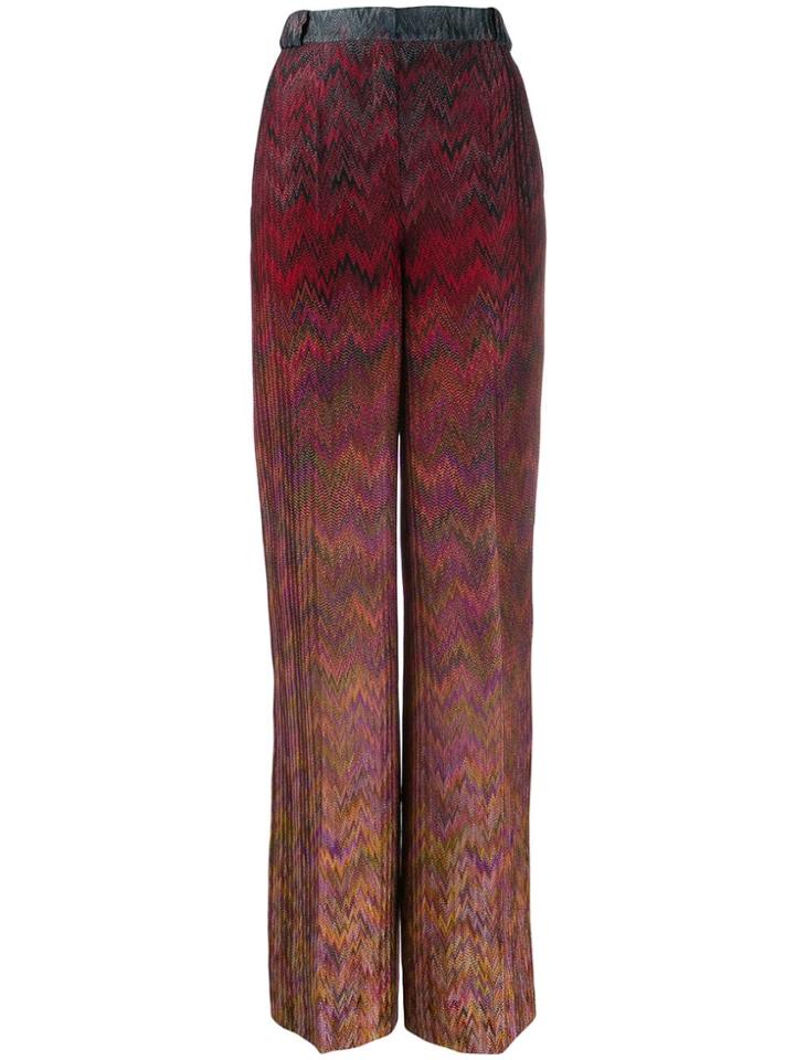 Missoni High Waisted Patterned Trousers - Red