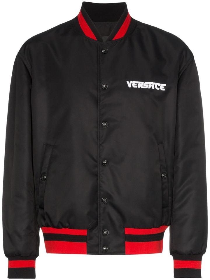 Versace Logo Bomber Jacket - Black