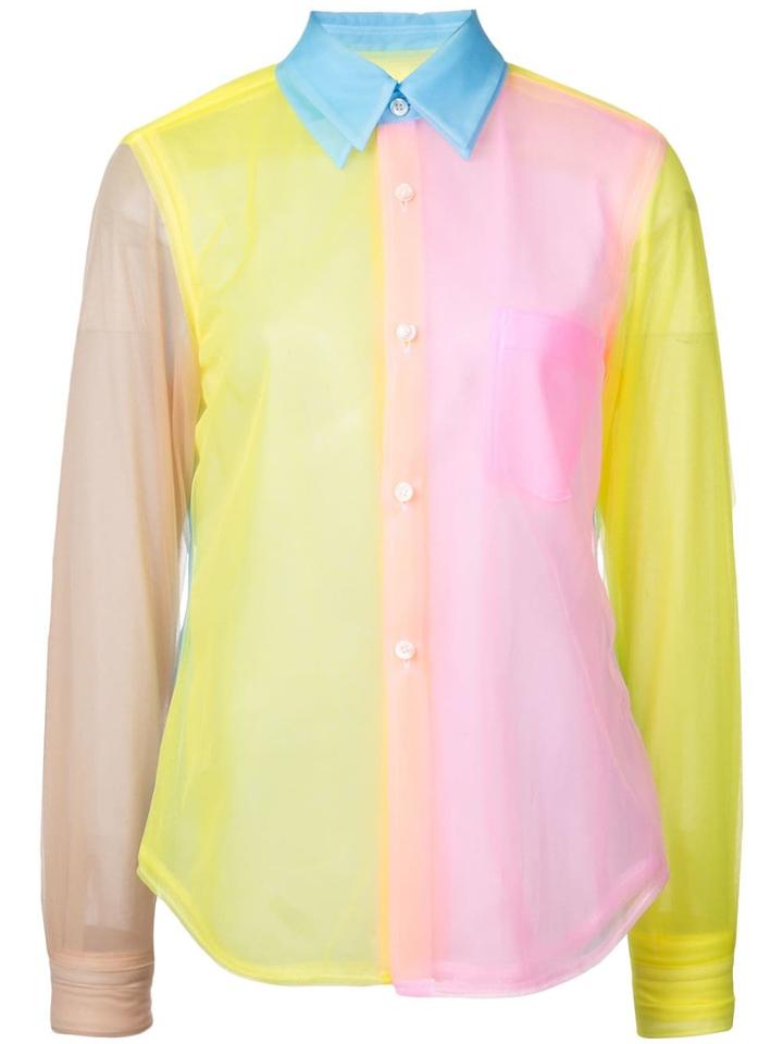 Comme Des Garçons Colour Block Shirt - Pink