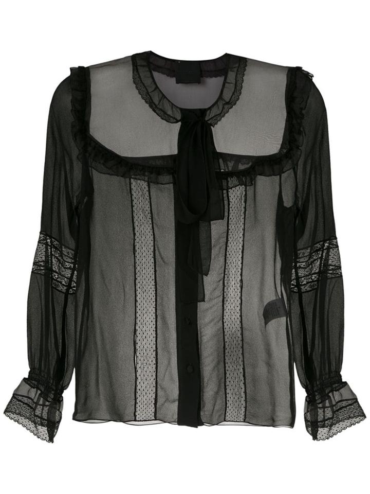 Andrea Bogosian Bow Silk Blouse - Black