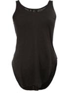 Lost & Found Ria Dunn Curved Hem Tank, Women's, Size: Small, Black, Linen/flax/spandex/elastane