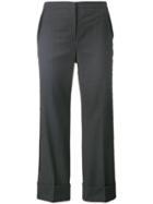 No21 Tailored Cropped Bootcut Trousers - Grey