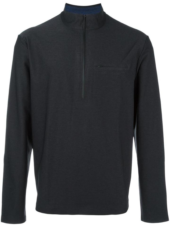 A.p.c. Zipped Neck Sweatshirt, Men's, Size: Large, Grey, Polyester/spandex/elastane