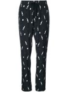 Markus Lupfer Lipstick Print Trousers, Women's, Size: Large, Black, Silk