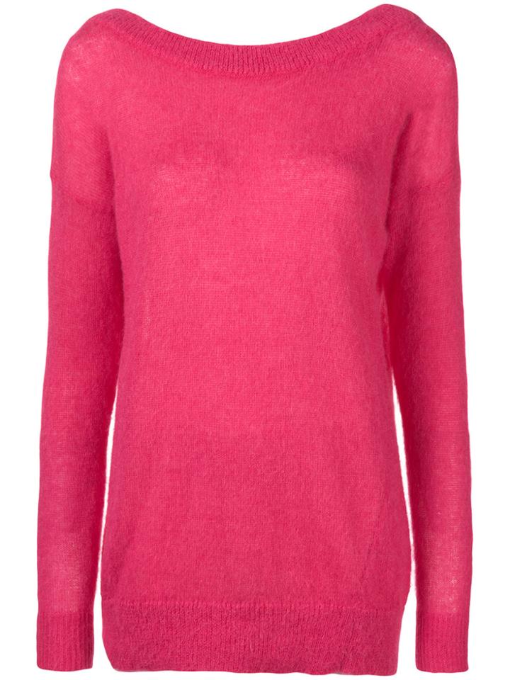 Erika Cavallini Boat Neck Sweater - Pink & Purple