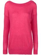 Erika Cavallini Boat Neck Sweater - Pink & Purple