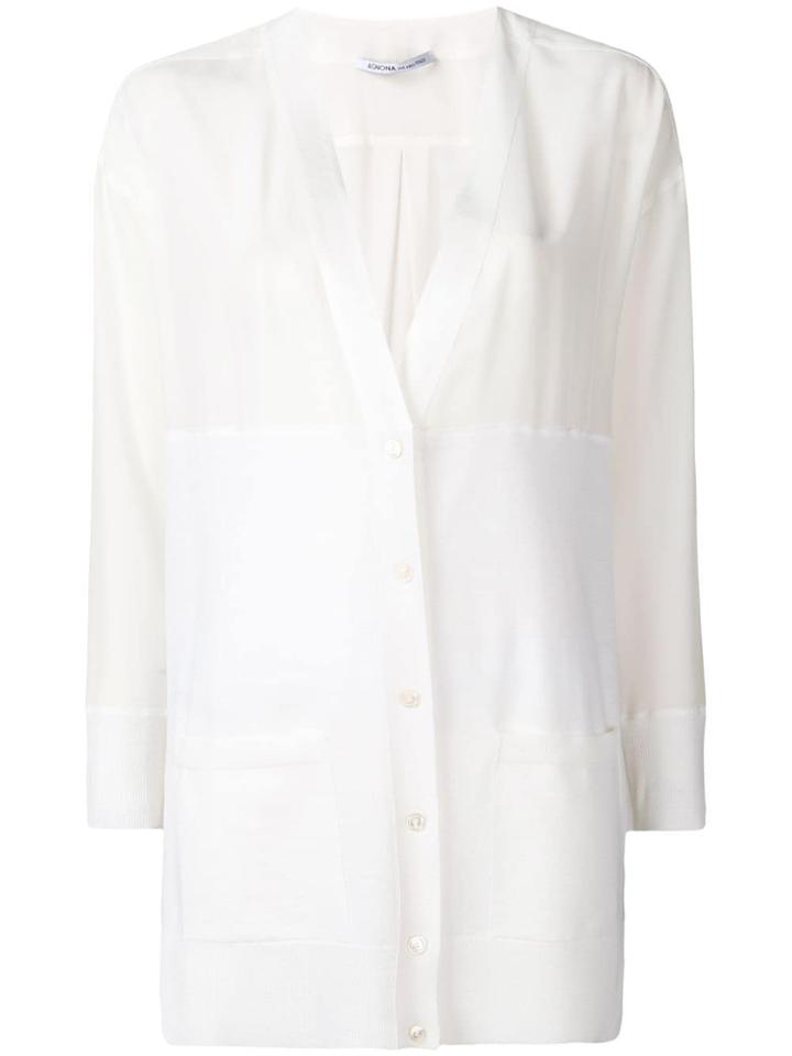 Agnona Bi-material Cardigan - White