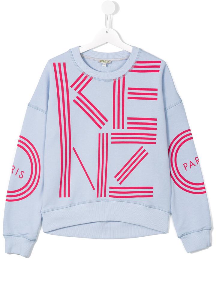 Kenzo Kids - Logo Print Sweatshirt - Kids - Cotton - 14 Yrs, Blue