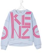 Kenzo Kids - Logo Print Sweatshirt - Kids - Cotton - 14 Yrs, Blue
