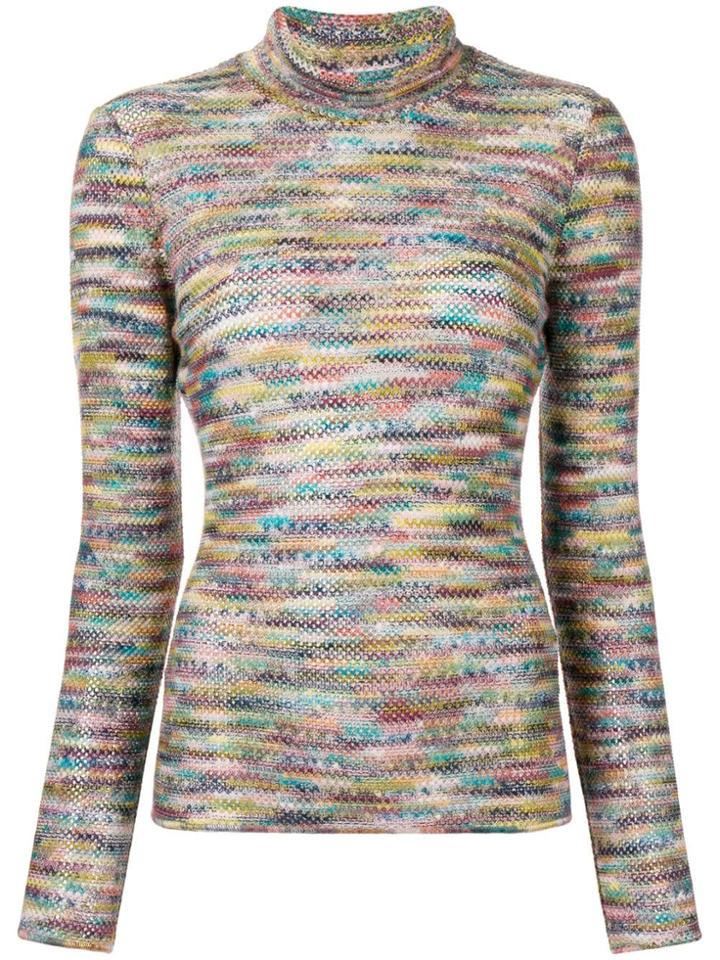Missoni Fine Knit Turtleneck Sweater - Blue