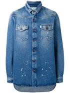 Off-white Chest Pockets Denim Jacket, Men's, Size: Medium, Blue, Cotton