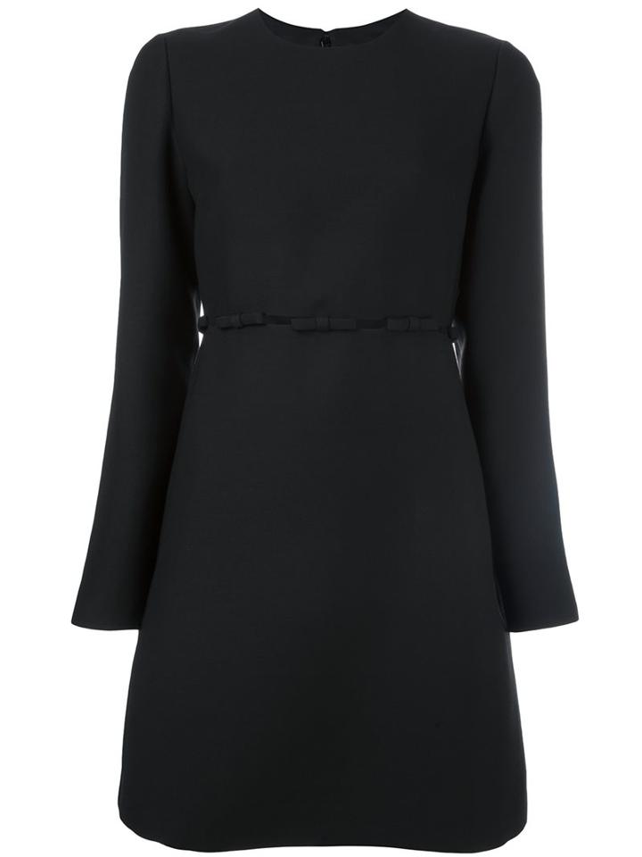 Valentino Bow Detailed Crepe Couture Dress, Women's, Size: 40, Black, Silk/polyamide/virgin Wool