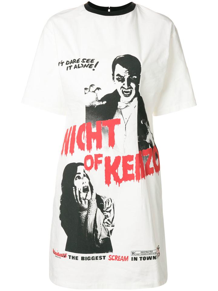 Kenzo Night Of Kenzo Print Dress - White
