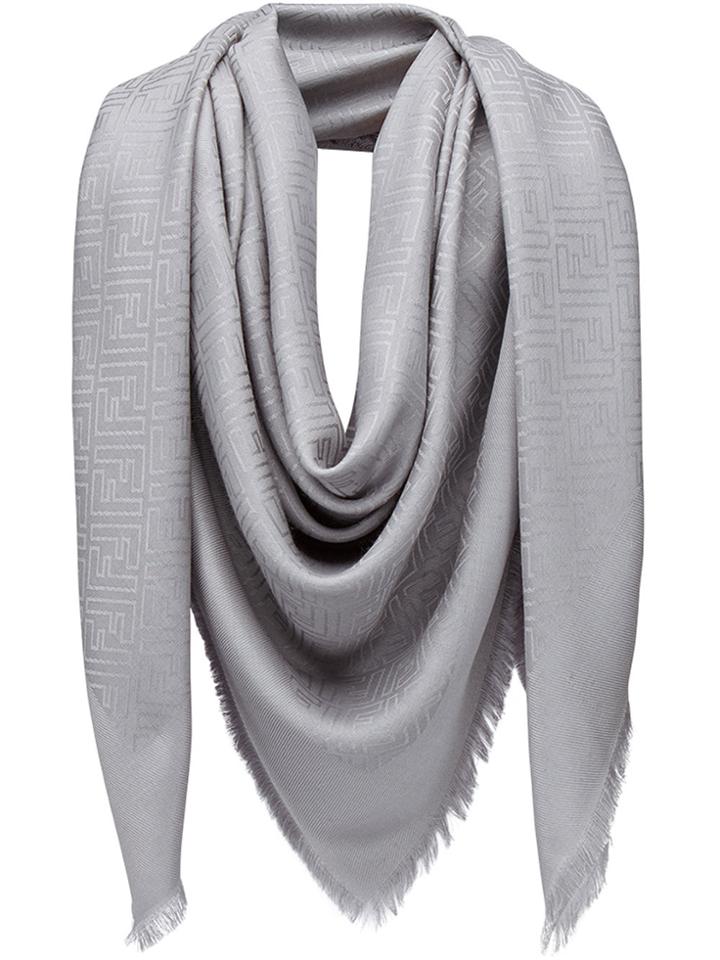 Fendi Monogram Print Scarf - Grey
