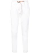 White Sand Cropped Belted Trousers