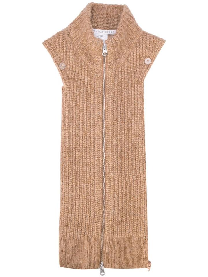 Veronica Beard Zipped Neck Sweater - Brown