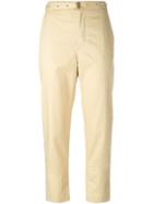 Isabel Marant - Belted Chino Trousers - Women - Cotton - 36, Yellow/orange, Cotton