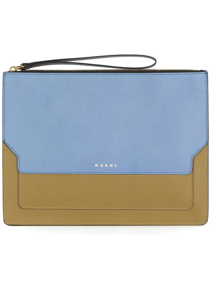 Marni Trunk Clutch, Women's, Red, Calf Leather