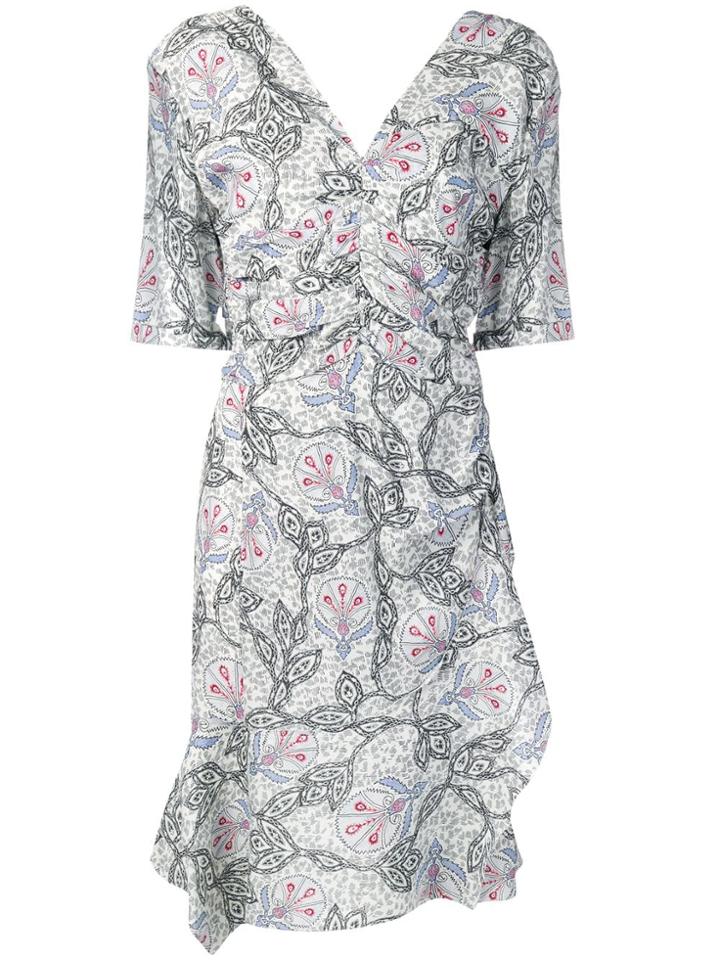 Isabel Marant Printed Gathered Dress - White