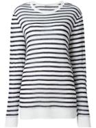 T By Alexander Wang Striped T-shirt, Women's, Size: Xs, Black, Linen/flax/rayon