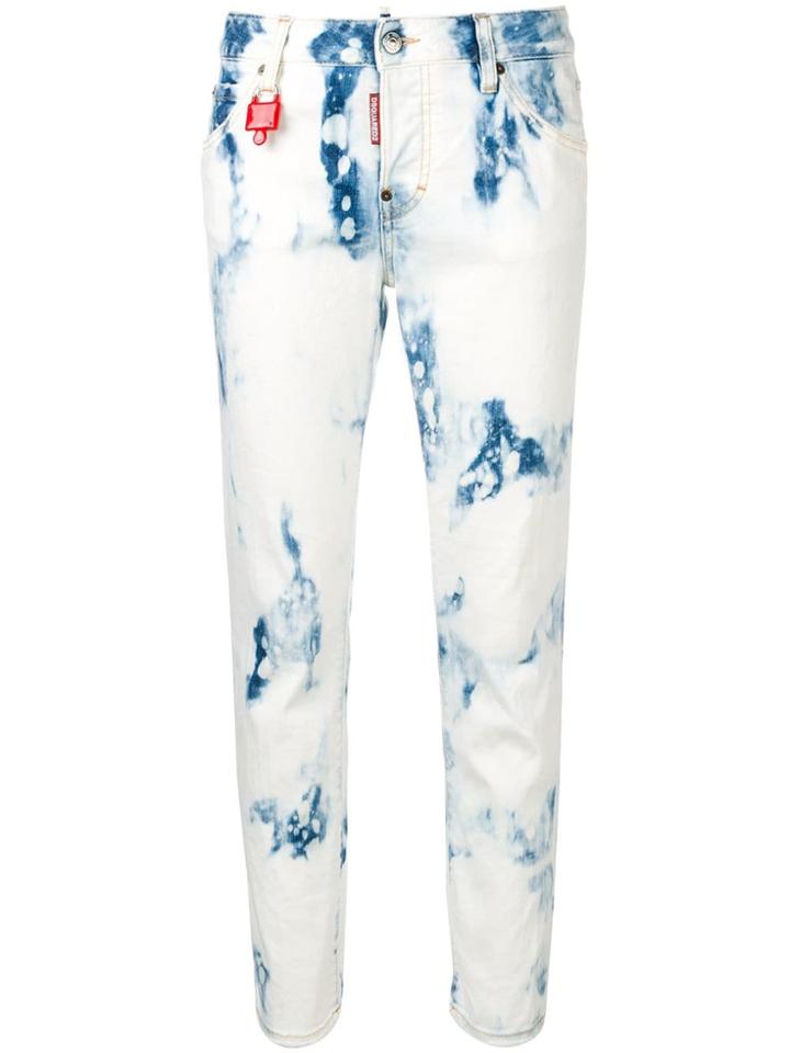 Dsquared2 Acid Wash Skinny Jeans - White
