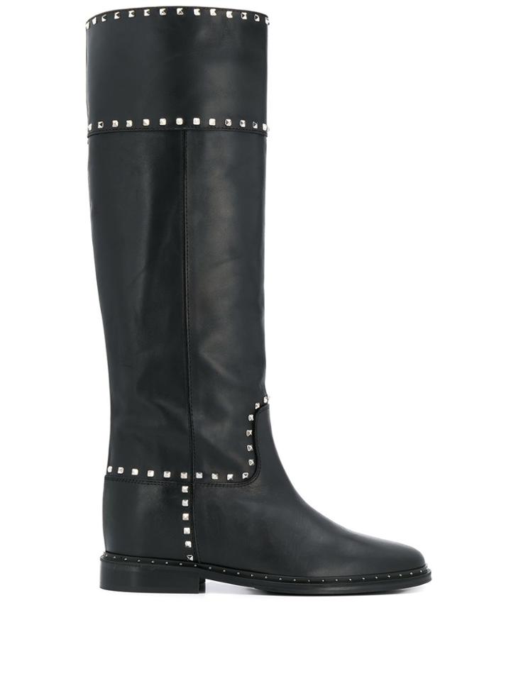 Via Roma 15 Stud-embellished Knee-high Boots - Black