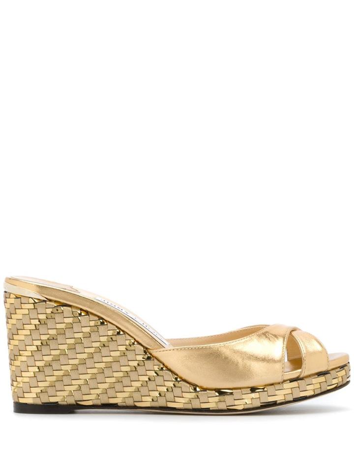 Jimmy Choo Almer 80 Mules - Gold