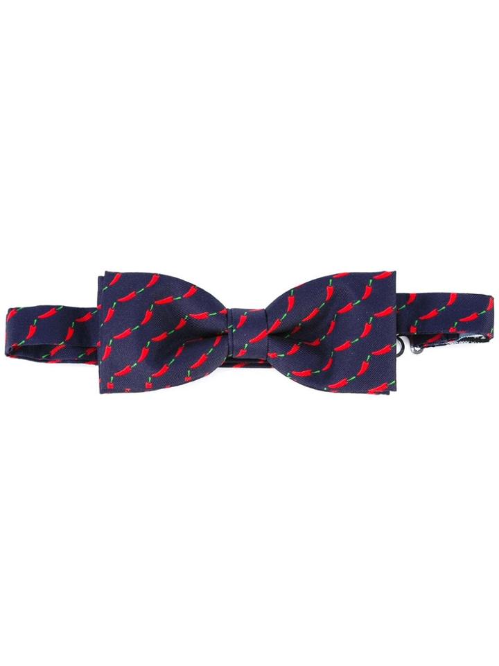 Fefè Peppers Pattern Bow Tie - Blue