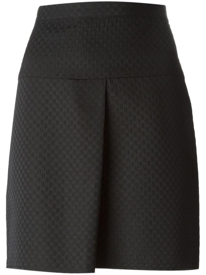 Hache Pleat Detail Skirt, Women's, Size: 42, Black, Polyester/polyamide/acetate/cotton