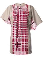 Sacai - Sheer Houndstooth Dress - Women - Polyester - 1, Brown, Polyester