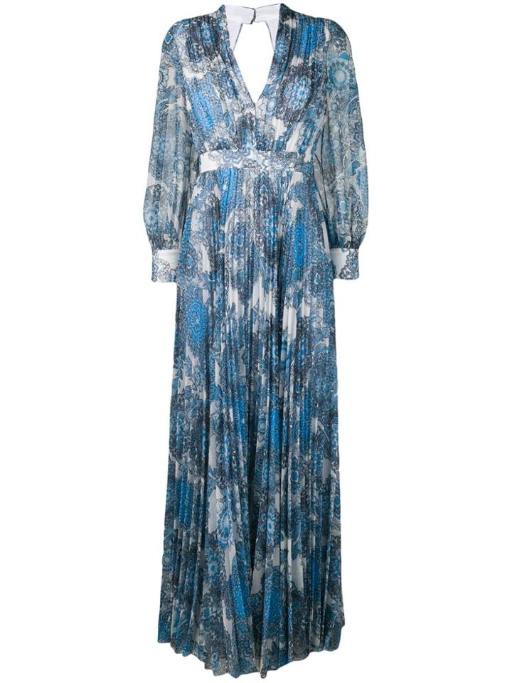 Alice+olivia Floral Print Maxi Dress - Blue