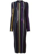 Nina Ricci Long Ribbed Sequin Embellished Dress - Black