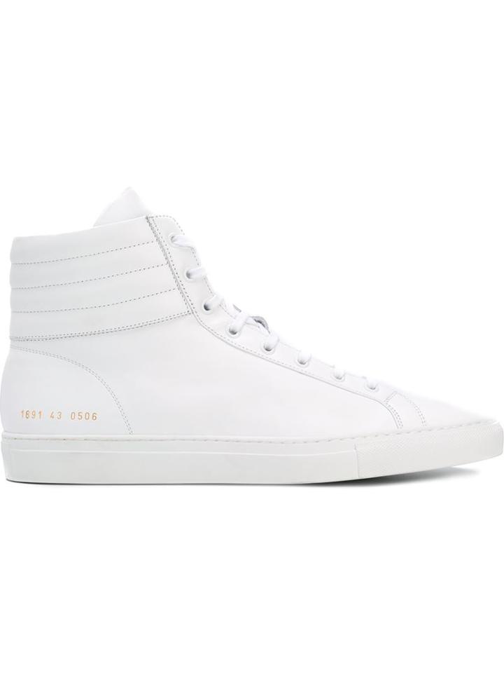 Common Projects Original Achilles Hi-tops, Men's, Size: 44, White, Calf Leather/leather/rubber