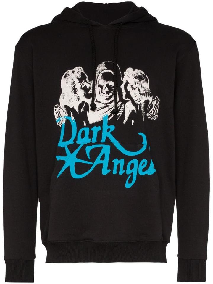 Nasaseasons Dark Angel Print Hoodie - Black