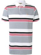 Maison Kitsuné Striped Polo Shirt - Grey