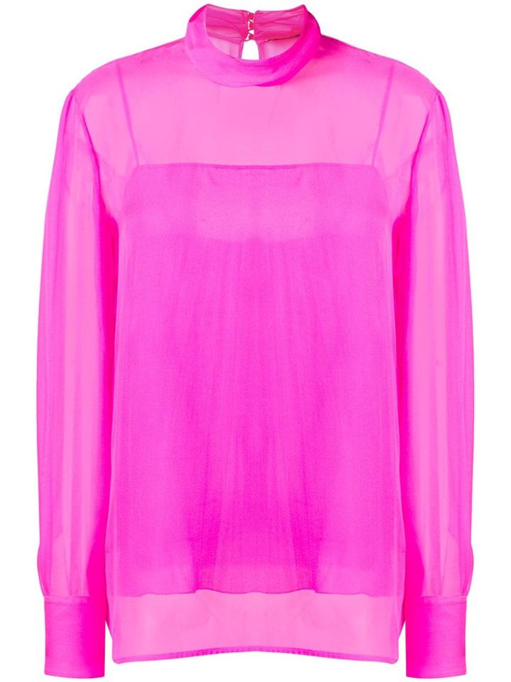 Emilio Pucci Pink High-neck Silk Top