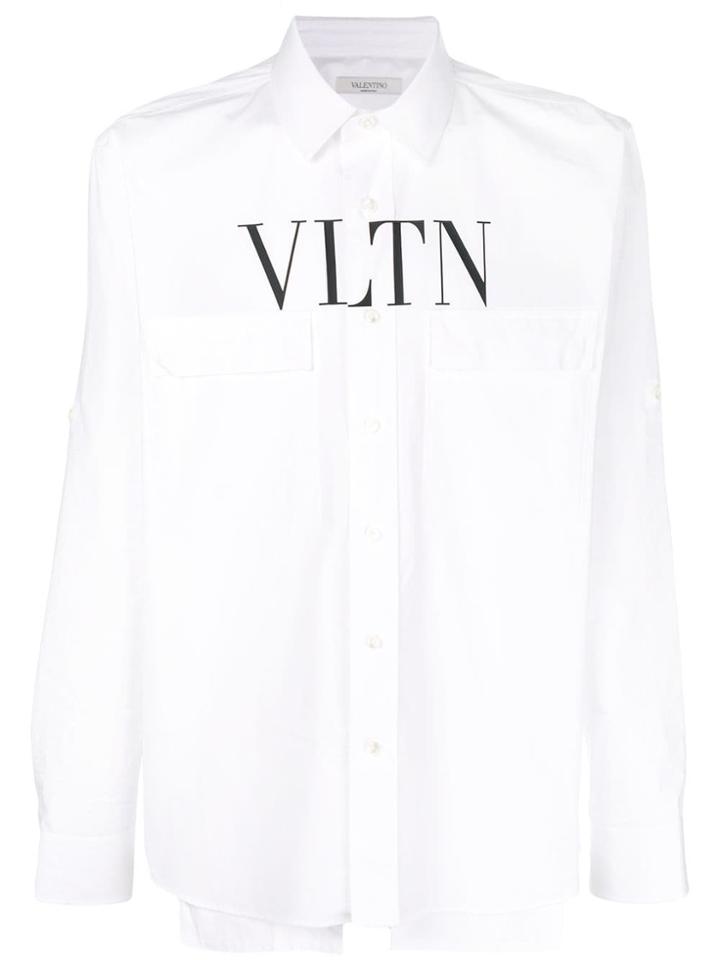 Valentino Logo Button Down Shirt - White
