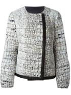 Moncler Gamme Rouge Printed Padded Jacket, Women's, Size: 3, Yellow/orange, Silk/feather Down/polyamide/polyester