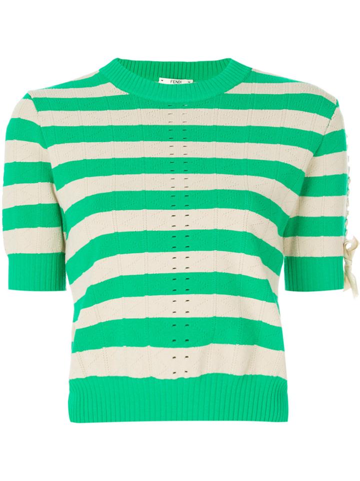 Fendi Striped Sweater - Green