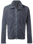 Giorgio Brato Zipped Bomber Jacket, Men's, Size: 48, Blue, Leather