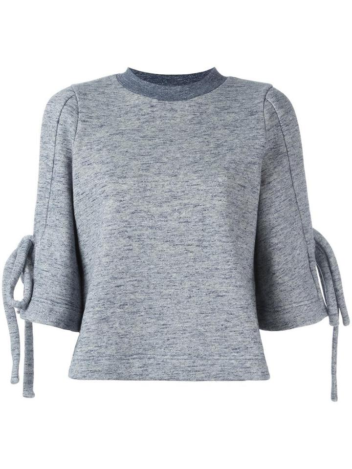 See By Chloé Tie Cuff Sweatshirt, Women's, Size: Large, Blue, Cotton